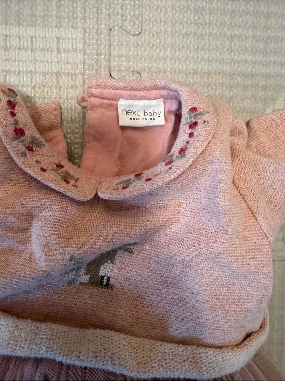 Next Direct Blush Pink Knit Bodice Tulle Skirt Dress